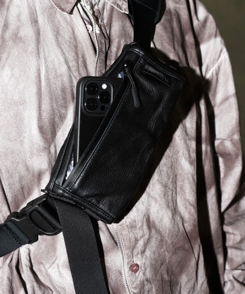 Bagjack バッグジャック ポーチ ウォレット カラビナ ストラップ BAGJACK / バッグジャック SQUARE POUCH ELK NAPPA ナッパレザー