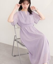 natural couture | ピンタックフレア袖ワンピース(ワンピース)