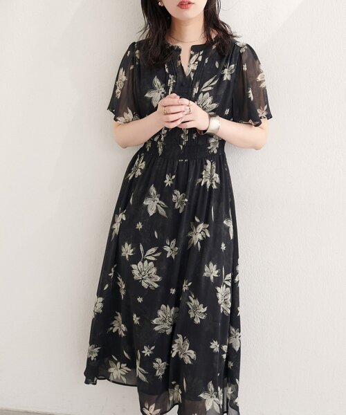 natural couture(ナチュラルクチュール)の「ピンタックフレア袖ワンピース(ワンピース・レディース・その他3/その他2/その他1/ネイビー/ラベンダー・FREE)」の5枚目の写真