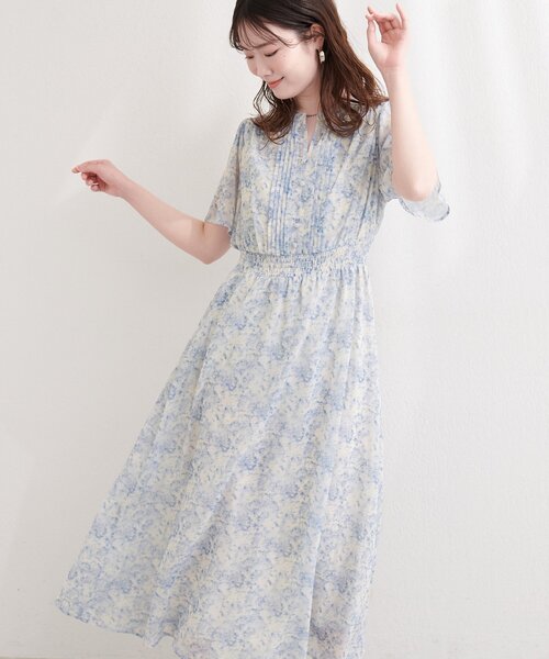 natural couture(ナチュラルクチュール)の「ピンタックフレア袖ワンピース(ワンピース・レディース・その他3/その他2/その他1/ネイビー/ラベンダー・FREE)」の19枚目の写真