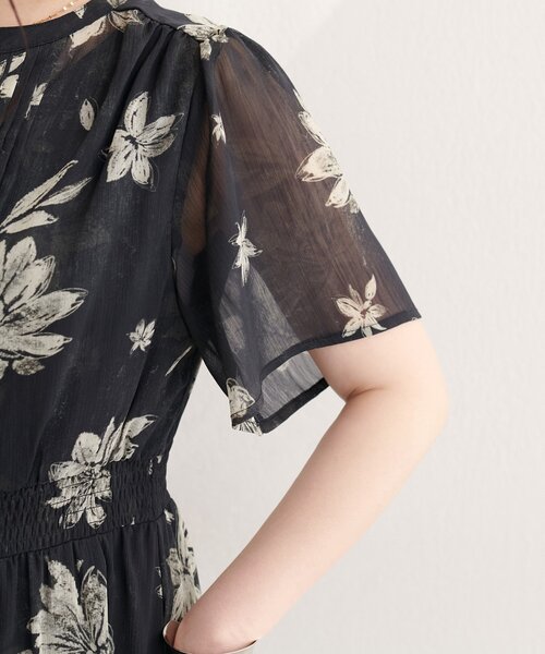 natural couture(ナチュラルクチュール)の「ピンタックフレア袖ワンピース(ワンピース・レディース・その他3/その他2/その他1/ネイビー/ラベンダー・FREE)」の8枚目の写真
