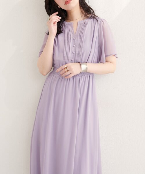 natural couture(ナチュラルクチュール)の「ピンタックフレア袖ワンピース(ワンピース・レディース・その他3/その他2/その他1/ネイビー/ラベンダー・FREE)」の11枚目の写真