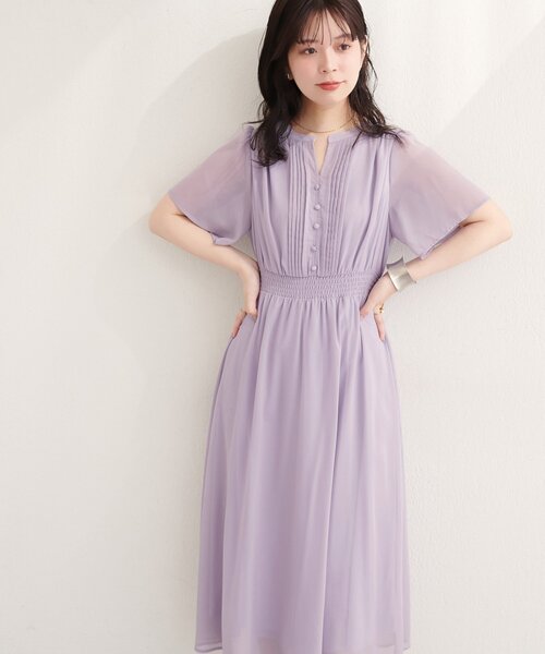 natural couture(ナチュラルクチュール)の「ピンタックフレア袖ワンピース(ワンピース・レディース・その他3/その他2/その他1/ネイビー/ラベンダー・FREE)」の12枚目の写真
