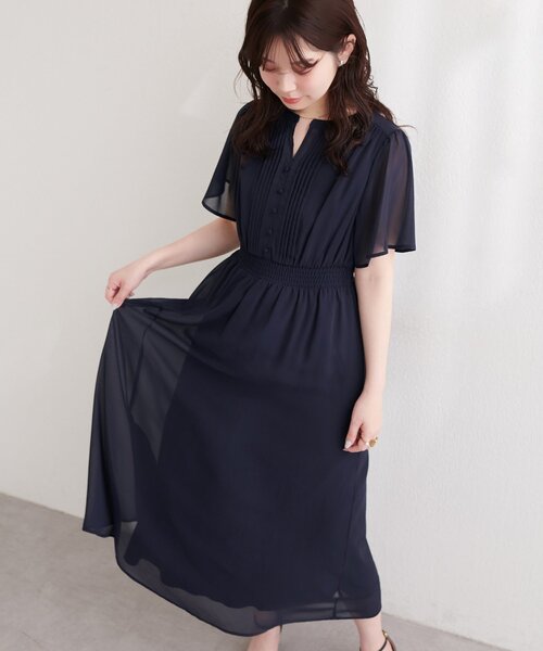natural couture(ナチュラルクチュール)の「ピンタックフレア袖ワンピース(ワンピース・レディース・その他3/その他2/その他1/ネイビー/ラベンダー・FREE)」の15枚目の写真