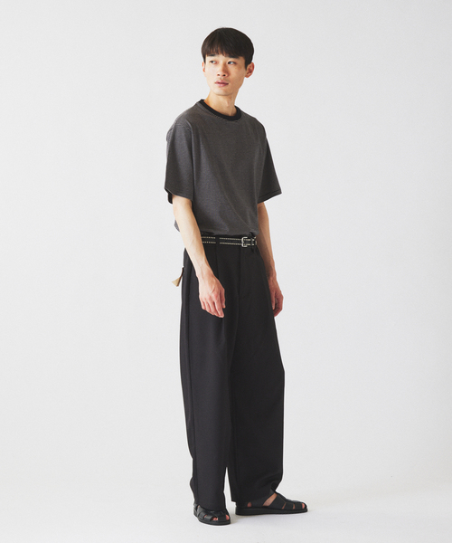JOURNAL STANDARD relume（ジャーナルスタンダード　レリューム）の「マイクロ マルチボーダー Tシャツ（Tシャツ/カットソー・メンズ・ネイビー/ベージュ/ブラック・MEDIUM/LARGE）」の4枚目の写真