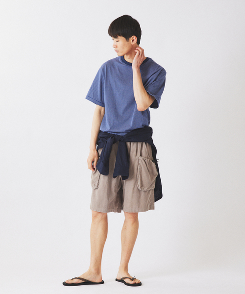 JOURNAL STANDARD relume（ジャーナルスタンダード　レリューム）の「マイクロ マルチボーダー Tシャツ（Tシャツ/カットソー・メンズ・ネイビー/ベージュ/ブラック・MEDIUM/LARGE）」の5枚目の写真