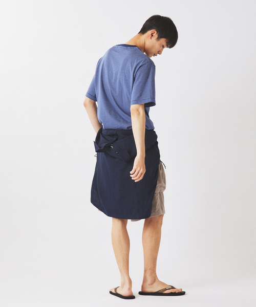 JOURNAL STANDARD relume（ジャーナルスタンダード　レリューム）の「マイクロ マルチボーダー Tシャツ（Tシャツ/カットソー・メンズ・ネイビー/ベージュ/ブラック・MEDIUM/LARGE）」の9枚目の写真