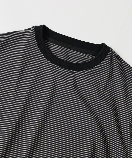 JOURNAL STANDARD relume（ジャーナルスタンダード　レリューム）の「マイクロ マルチボーダー Tシャツ（Tシャツ/カットソー・メンズ・ネイビー/ベージュ/ブラック・MEDIUM/LARGE）」の14枚目の写真