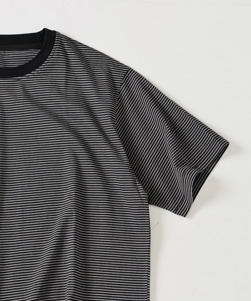 JOURNAL STANDARD relume（ジャーナルスタンダード　レリューム）の「マイクロ マルチボーダー Tシャツ（Tシャツ/カットソー・メンズ・ネイビー/ベージュ/ブラック・MEDIUM/LARGE）」の15枚目の写真