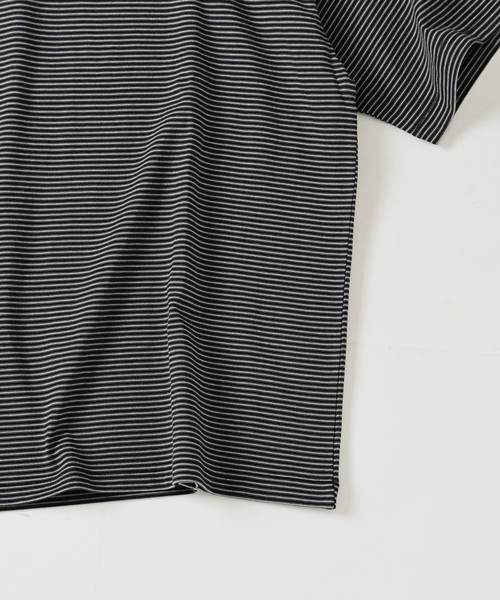 JOURNAL STANDARD relume（ジャーナルスタンダード　レリューム）の「マイクロ マルチボーダー Tシャツ（Tシャツ/カットソー・メンズ・ネイビー/ベージュ/ブラック・MEDIUM/LARGE）」の16枚目の写真
