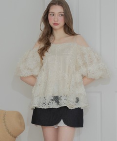 セール】Lace Cape Blouse/レースケープブラウス【MAISON SPECIAL