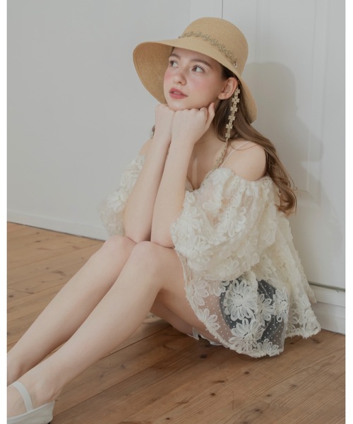 JUMELLE(ジュメロ)の「3wayチュールトップ(シャツ/ブラウス・レディース・アイボリー・FREE)」の3枚目の写真