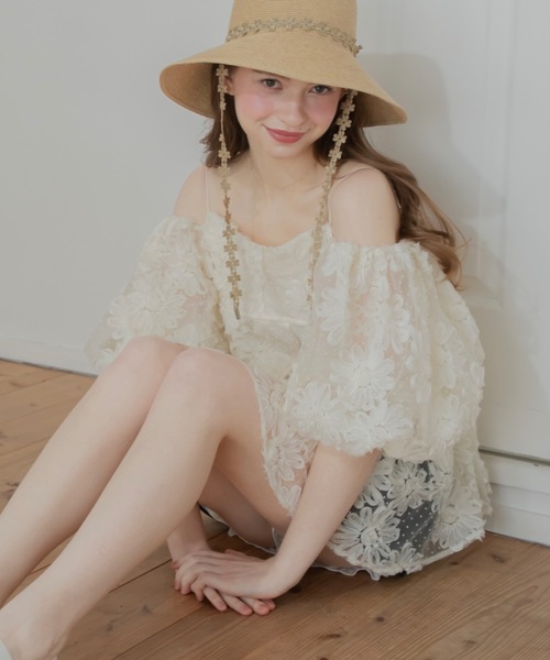 JUMELLE(ジュメロ)の「3wayチュールトップ(シャツ/ブラウス・レディース・アイボリー・FREE)」の4枚目の写真