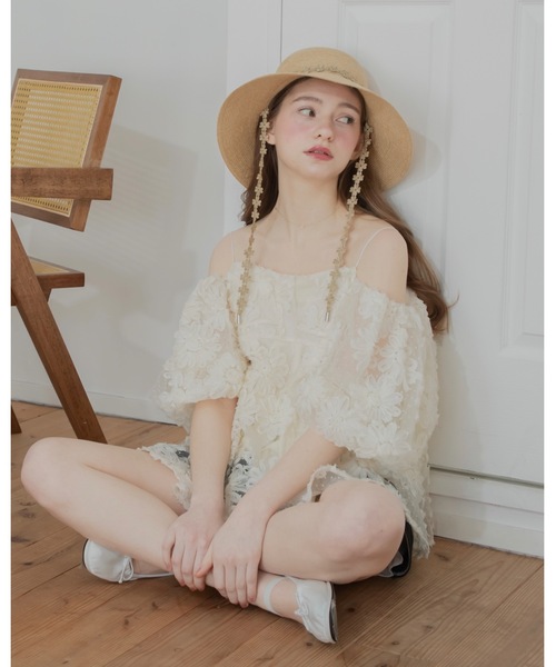 JUMELLE(ジュメロ)の「3wayチュールトップ(シャツ/ブラウス・レディース・アイボリー・FREE)」の5枚目の写真