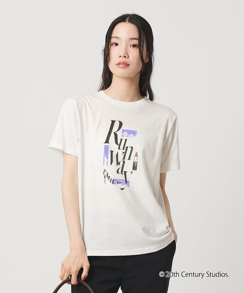 BEAUTY&YOUTH UNITED ARROWS(ビューティーアンドユースユナイテッドアローズ)の「【別注】<プラダを着た悪魔2> シアー プリント Tシャツ(Tシャツ/カットソー・レディース・その他2/その他1/ライトグレー・FREE)」の1枚目の写真