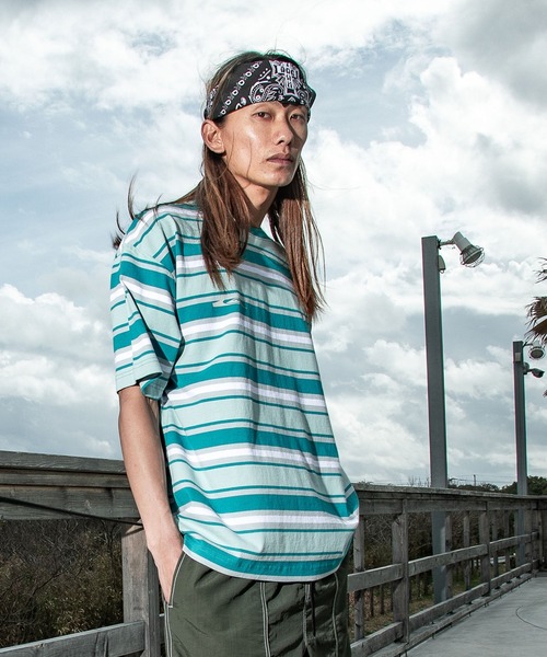 Quiksilver(クイックシルバー)の「<QUIKSILVER X DOGTOWN> メンズ DTQS BORDER ST ボーダー半袖Tシャツ ルーズフィット【2026年夏モデル】(Tシャツ/カットソー・メンズ・ホワイト/グリーン・X-LARGE/LARGE)」の1枚目の写真