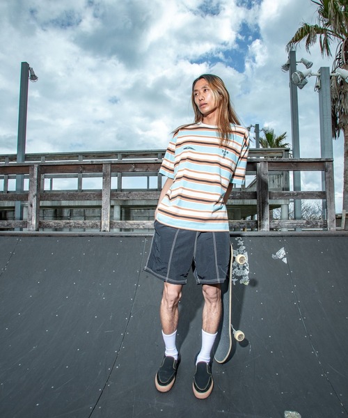 Quiksilver(クイックシルバー)の「<QUIKSILVER X DOGTOWN> メンズ DTQS BORDER ST ボーダー半袖Tシャツ ルーズフィット【2026年夏モデル】(Tシャツ/カットソー・メンズ・ホワイト/グリーン・X-LARGE/LARGE)」の7枚目の写真