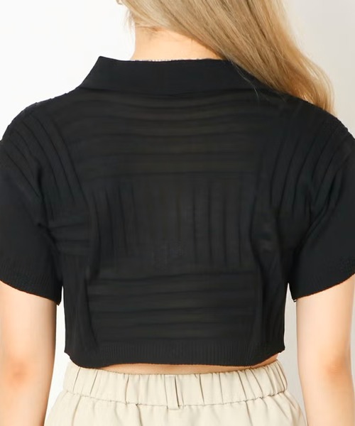 GORGE(ゴージ)の「パターン編みスキッパートップス(Tシャツ/カットソー・レディース・アイボリー/ベージュ/ブラック・F)」の6枚目の写真