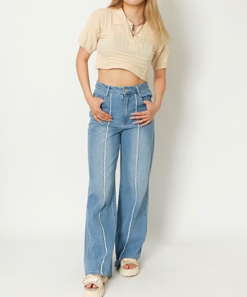 GORGE(ゴージ)の「パターン編みスキッパートップス(Tシャツ/カットソー・レディース・アイボリー/ベージュ/ブラック・F)」の11枚目の写真