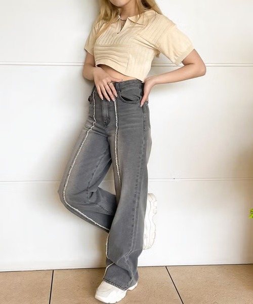 GORGE(ゴージ)の「パターン編みスキッパートップス(Tシャツ/カットソー・レディース・アイボリー/ベージュ/ブラック・F)」の12枚目の写真