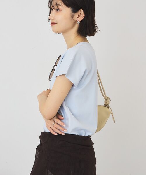AMERICAN HOLIC(アメリカンホリック)の「【抗菌防臭】フレンチスリーブプルオーバー(Tシャツ/カットソー・レディース・サックスブルー/ブラック/オフホワイト/ブラウン/キャメル・L/M)」の20枚目の写真