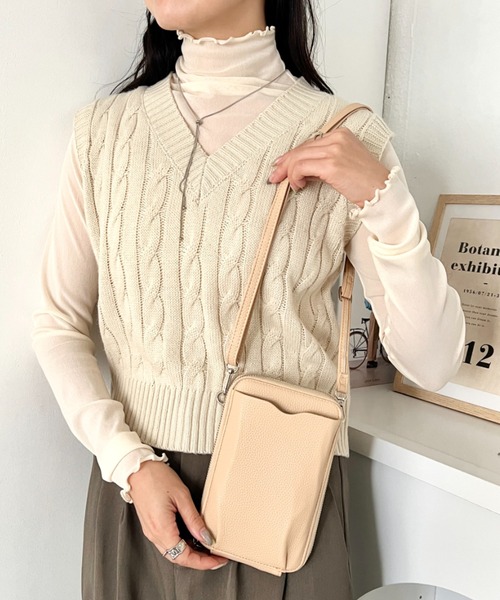 wears(ウェアーズ)の「お財布機能付き 縦型ウォレットショルダーバッグ スマホケース スマホショルダー(ショルダーバッグ・レディース・ブラウン/グレー/ベージュ/ブラック/ピンク/ブルー・FREE)」の11枚目の写真