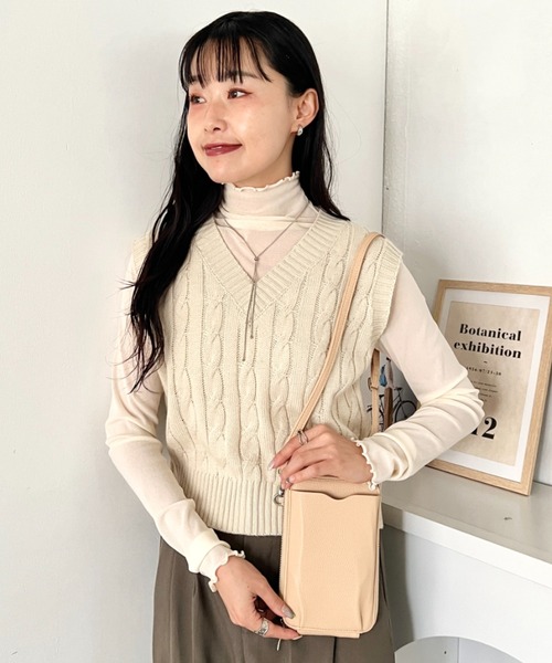 wears(ウェアーズ)の「お財布機能付き 縦型ウォレットショルダーバッグ スマホケース スマホショルダー(ショルダーバッグ・レディース・ブラウン/グレー/ベージュ/ブラック/ピンク/ブルー・FREE)」の13枚目の写真