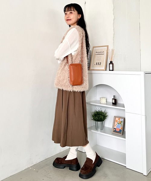 wears(ウェアーズ)の「お財布機能付き 縦型ウォレットショルダーバッグ スマホケース スマホショルダー(ショルダーバッグ・レディース・ブラウン/グレー/ベージュ/ブラック/ピンク/ブルー・FREE)」の9枚目の写真