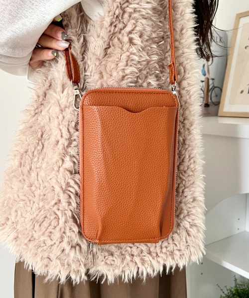 wears(ウェアーズ)の「お財布機能付き 縦型ウォレットショルダーバッグ スマホケース スマホショルダー(ショルダーバッグ・レディース・ブラウン/グレー/ベージュ/ブラック/ピンク/ブルー・FREE)」の7枚目の写真