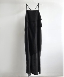 YUGA_YGMC Korean-style Asymmetrical layered chiffon dress