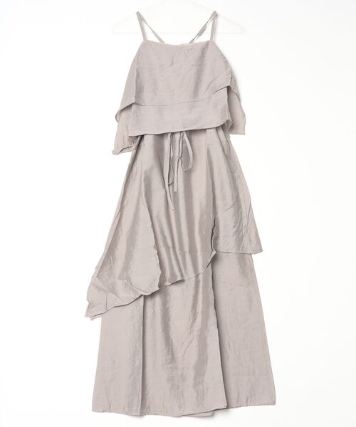 YUGA（ユーガ）の「YUGA_YGMC　　Korean-style  Asymmetrical layered chiffon dress（ドレス・レディース・ブラック/ライトグレー・FREE）」の8枚目の写真
