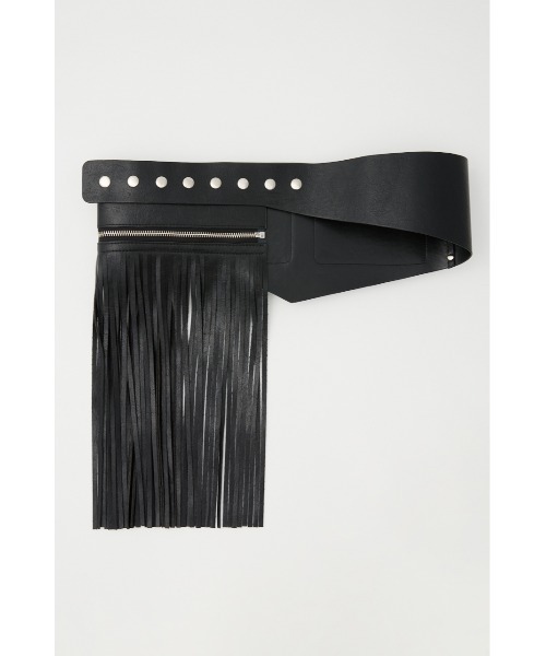 SLY(スライ)の「FRINGE WIDE BELT フリンジワイドベルト(ベルト・レディース・ブラック/ベージュ・FREE)」の12枚目の写真
