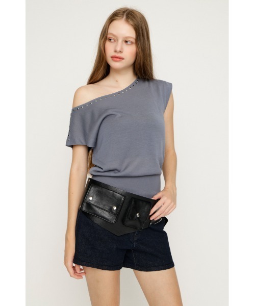 SLY(スライ)の「FRINGE WIDE BELT フリンジワイドベルト(ベルト・レディース・ブラック/ベージュ・FREE)」の16枚目の写真