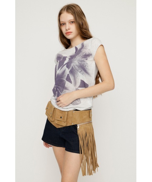 SLY(スライ)の「FRINGE WIDE BELT フリンジワイドベルト(ベルト・レディース・ブラック/ベージュ・FREE)」の18枚目の写真