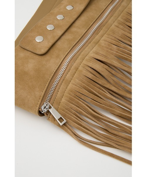 SLY(スライ)の「FRINGE WIDE BELT フリンジワイドベルト(ベルト・レディース・ブラック/ベージュ・FREE)」の3枚目の写真