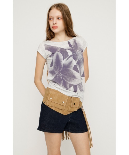 SLY(スライ)の「FRINGE WIDE BELT フリンジワイドベルト(ベルト・レディース・ブラック/ベージュ・FREE)」の8枚目の写真