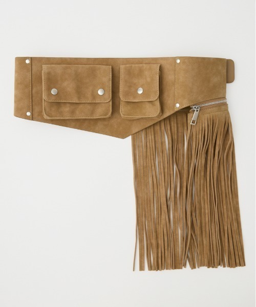 SLY(スライ)の「FRINGE WIDE BELT フリンジワイドベルト(ベルト・レディース・ブラック/ベージュ・FREE)」の19枚目の写真