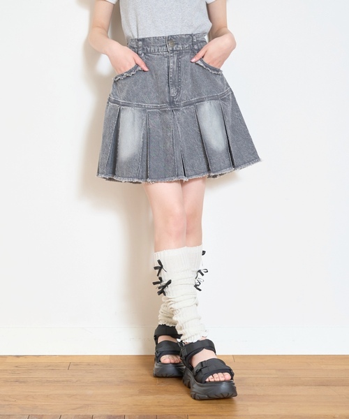 LOVETOXIC(ラブトキシック)の「【LTXC/接触冷感】アソートボックスプリーツスカート(スカート・キッズ・グレー/ブルー/カーキ・S:140cm/130cm/M:150cm/L:160cm)」の8枚目の写真