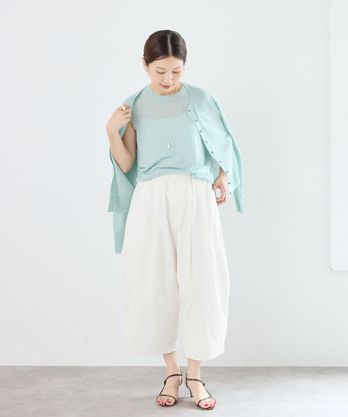 IENA(イエナ)の「《UVカット/接触冷感》オーバルハーフパンツ(その他パンツ・レディース・ホワイト/チャコールグレー・36/38)」の7枚目の写真