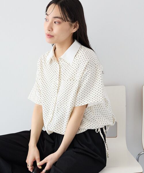 CRAFT STANDARD BOUTIQUE(クラフトスタンダードブティック)の「レイヤードライクショートスリーブシャツ(シャツ/ブラウス・レディース・ドット/ブルー/ブラウン・FREE)」の2枚目の写真