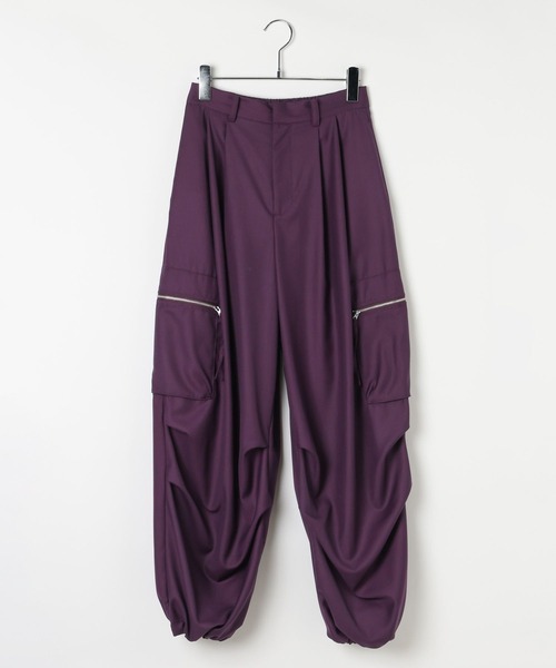 PAGEBOY(ページボーイ)の「ZIPタックカーゴパンツ【裾ドローコード付き】(カーゴパンツ・レディース・パープル/ブラック/チャコールグレー・FREE)」の9枚目の写真
