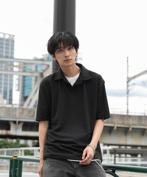 WEGO(ウィゴー)の「WEGO/【26春夏新作】フェイクレイヤードニットポロシャツ(ポロシャツ・メンズ・ブラック/ピンク・LARGE/MEDIUM)」の21枚目の写真