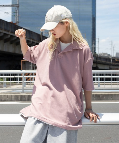 WEGO(ウィゴー)の「WEGO/【26春夏新作】フェイクレイヤードニットポロシャツ(ポロシャツ・メンズ・ブラック/ピンク・LARGE/MEDIUM)」の1枚目の写真