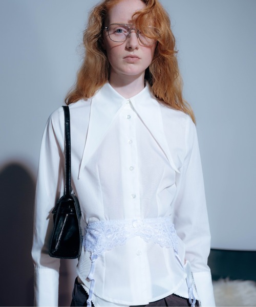 Carmelo(カーメロ)の「Long Collar Femme Fit Shirts / ロングカラーシャツ(シャツ/ブラウス・レディース・ホワイト・FREE)」の17枚目の写真