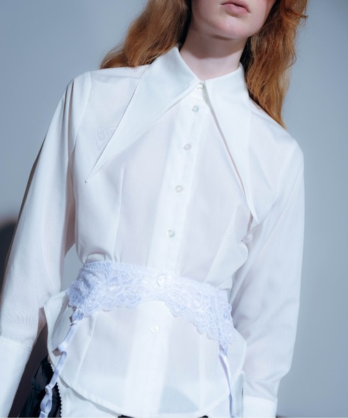 Carmelo(カーメロ)の「Long Collar Femme Fit Shirts / ロングカラーシャツ(シャツ/ブラウス・レディース・ホワイト・FREE)」の8枚目の写真