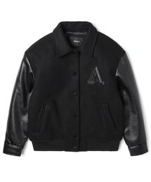 ADHOC（アドホック）の「男女共用 配色バスティジャンパー (ブラック) (HZAUJ82-39)（スタジャン）」