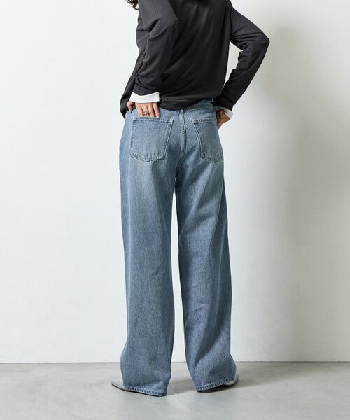 COLONY 2139(コロニートゥーワンスリーナイン)の「ストレートデニムパンツ(デニムパンツ・レディース・ネイビー/ブルー/サックスブルー・SHORT/LARGE/MEDIUM/SMALL)」の7枚目の写真