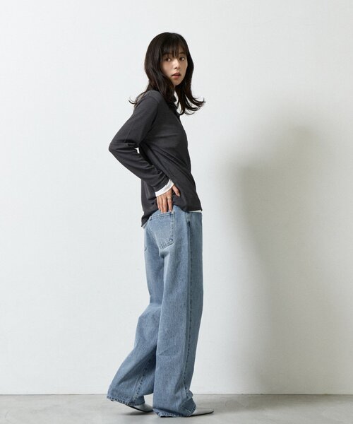 COLONY 2139(コロニートゥーワンスリーナイン)の「ストレートデニムパンツ(デニムパンツ・レディース・ネイビー/ブルー/サックスブルー・SHORT/LARGE/MEDIUM/SMALL)」の10枚目の写真