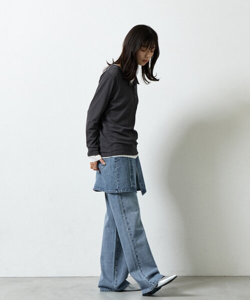 COLONY 2139(コロニートゥーワンスリーナイン)の「ストレートデニムパンツ(デニムパンツ・レディース・ネイビー/ブルー/サックスブルー・SHORT/LARGE/MEDIUM/SMALL)」の11枚目の写真