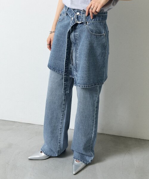 COLONY 2139(コロニートゥーワンスリーナイン)の「ストレートデニムパンツ(デニムパンツ・レディース・ネイビー/ブルー/サックスブルー・SHORT/LARGE/MEDIUM/SMALL)」の12枚目の写真